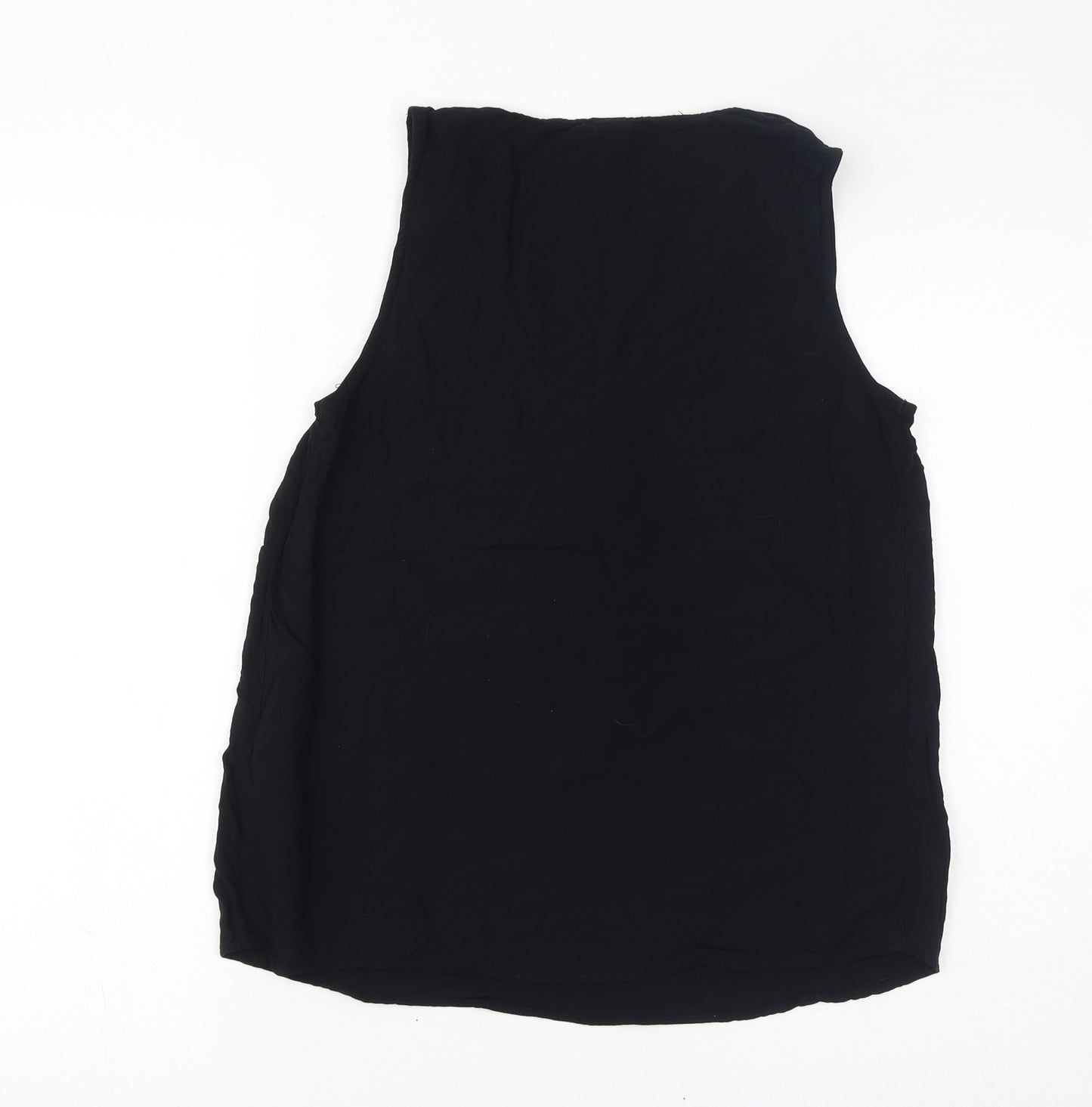 VERO MODA Womens Black Viscose Basic Tank Size M V-Neck