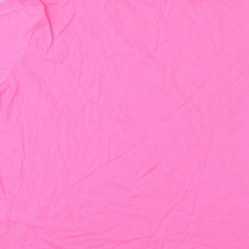 Marks and Spencer Womens Pink Cotton Basic T-Shirt Size 20 Round Neck