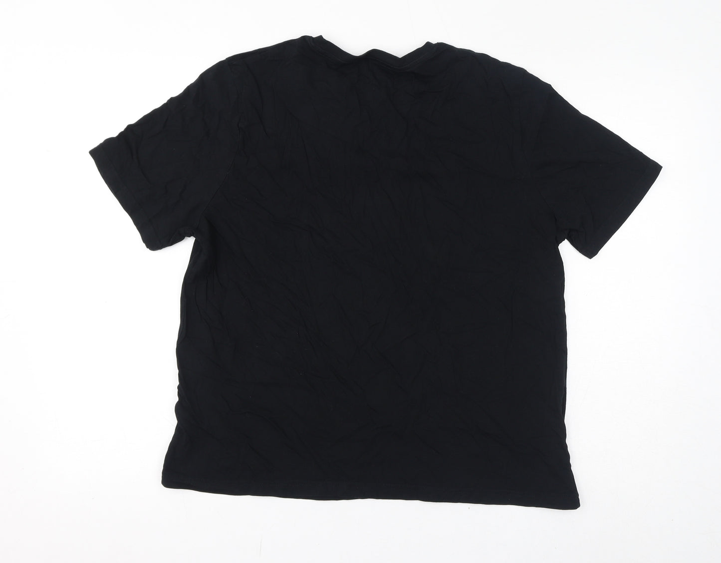 Marks and Spencer Womens Black Cotton Basic T-Shirt Size XL Round Neck