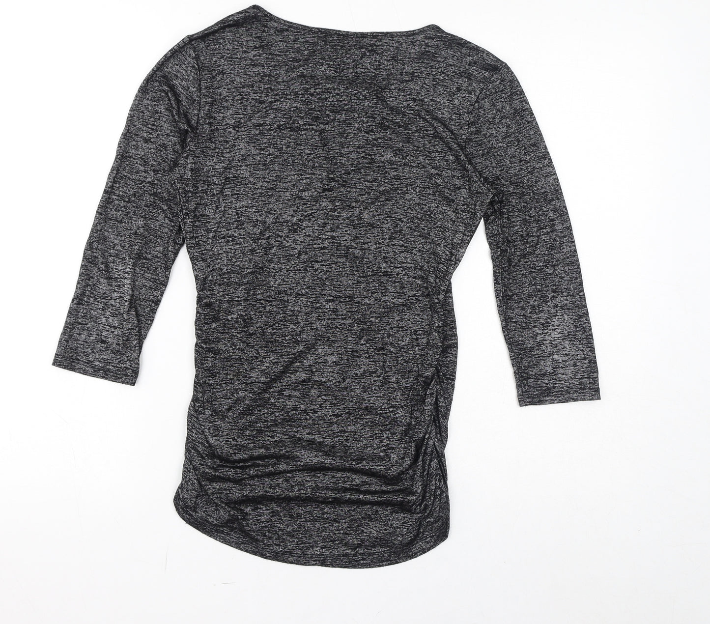 Jones New York Womens Grey Viscose Basic T-Shirt Size S Round Neck