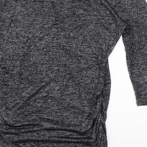 Jones New York Womens Grey Viscose Basic T-Shirt Size S Round Neck