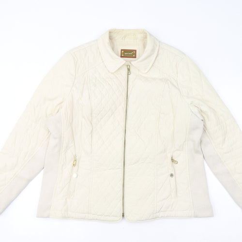 Per Una Womens Ivory Quilted Jacket Size 20 Zip