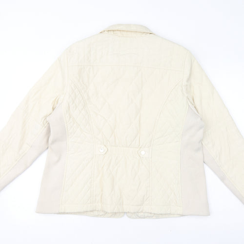 Per Una Womens Ivory Quilted Jacket Size 20 Zip