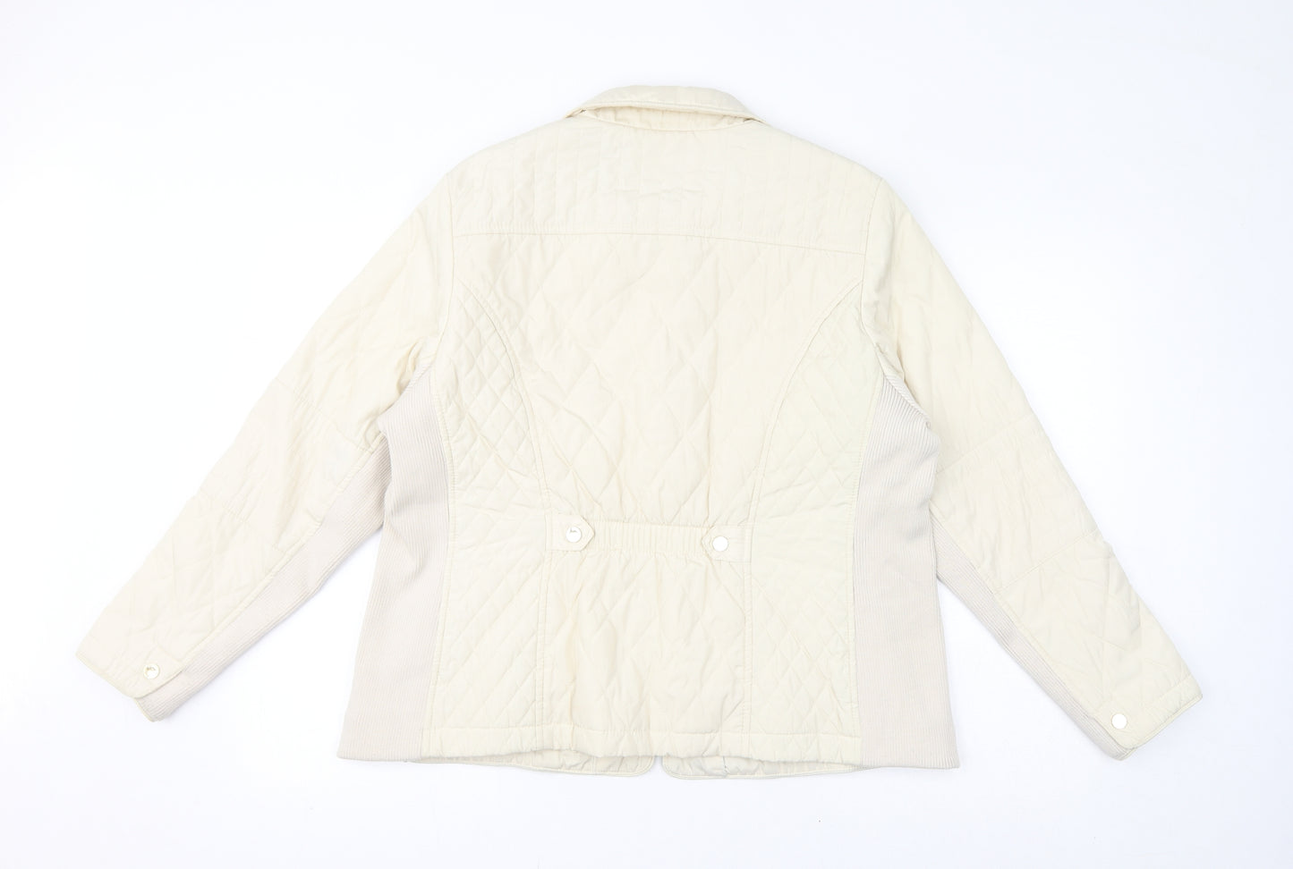 Per Una Womens Ivory Quilted Jacket Size 20 Zip