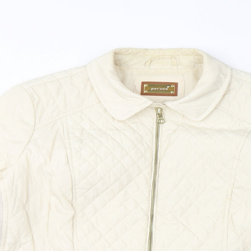 Per Una Womens Ivory Quilted Jacket Size 20 Zip