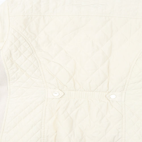 Per Una Womens Ivory Quilted Jacket Size 20 Zip