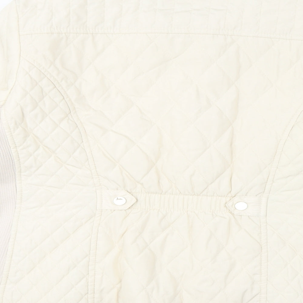 Per Una Womens Ivory Quilted Jacket Size 20 Zip