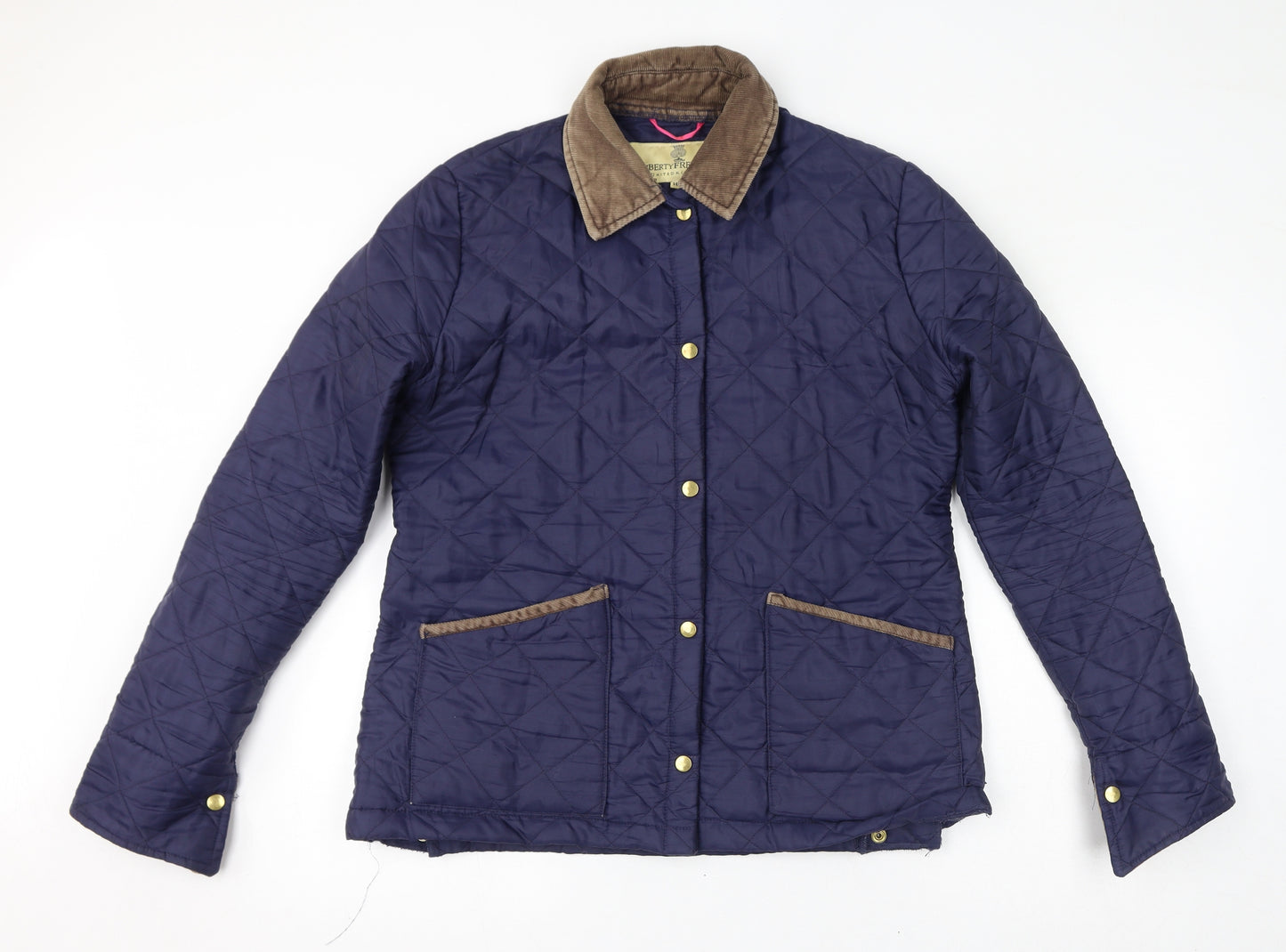 Liberty Freedom Womens Blue Quilted Jacket Size 16 Button