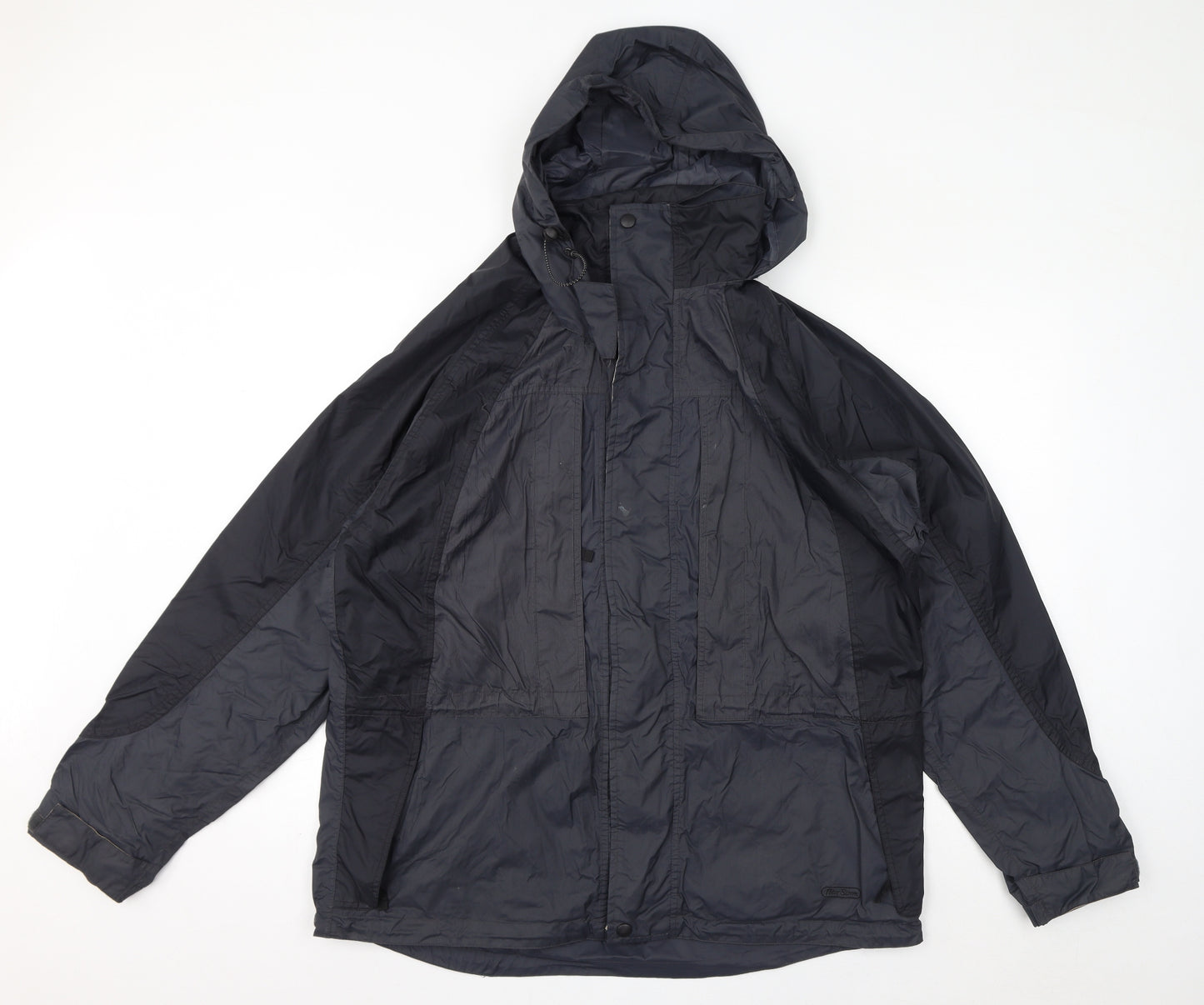 Peter Storm Mens Black Rain Coat Coat Size L Zip