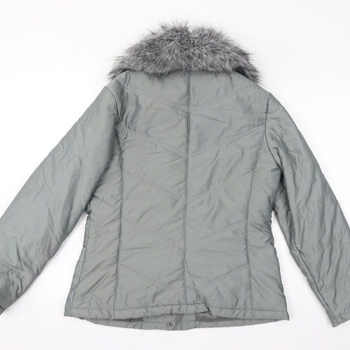 Maine Womens Grey Puffer Jacket Coat Size 14 Zip