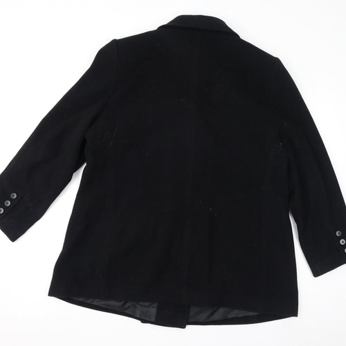 BHS Womens Black Overcoat Coat Size 20 Button