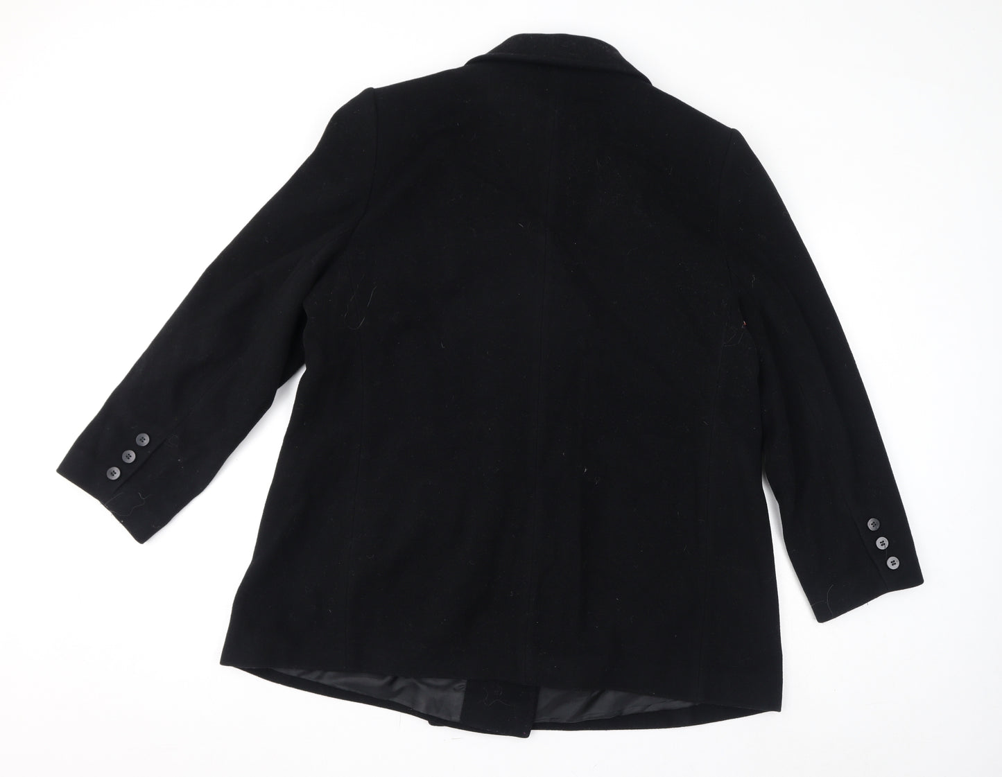 BHS Womens Black Overcoat Coat Size 20 Button