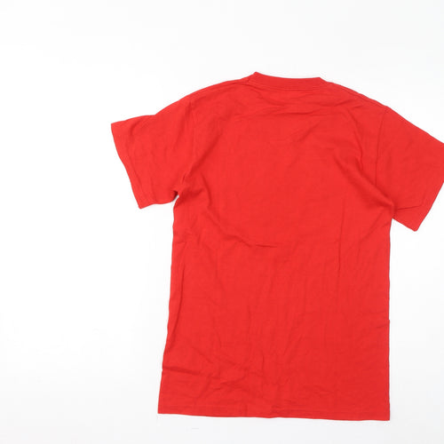 Fruit of the Loom Womens Red Cotton Basic T-Shirt Size S Crew Neck - Cymru, Welsh Dragon