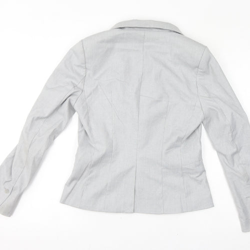 H&M Womens Grey Polyester Jacket Blazer Size 12