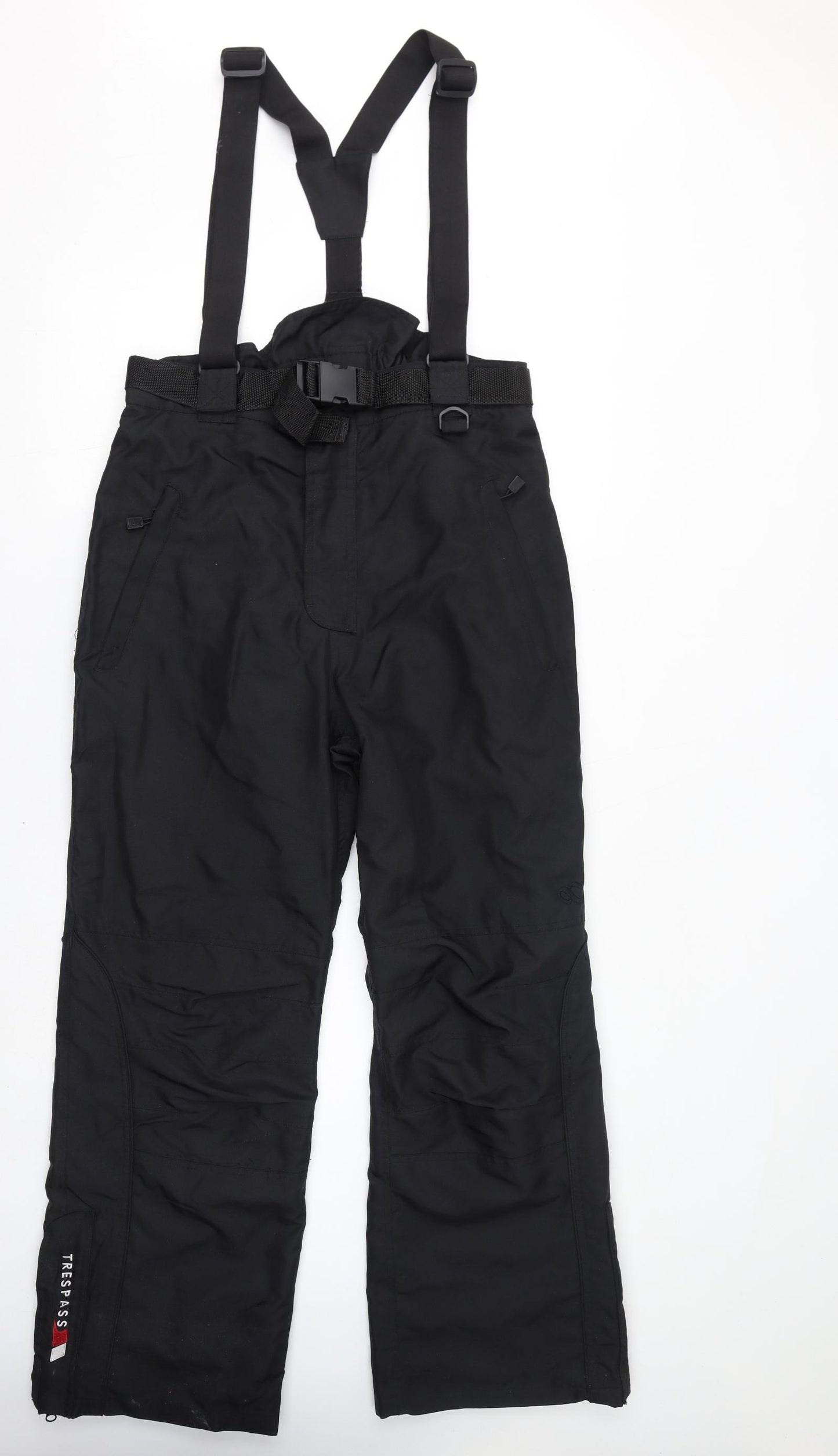 Trespass Mens Black Polyester Snow Pants Trousers Size L L30 in Regular Zip