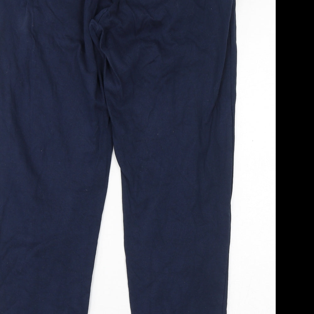 US Polo Assn. Womens Blue Cotton Jegging Trousers Size XL L28 in Regular Drawstring