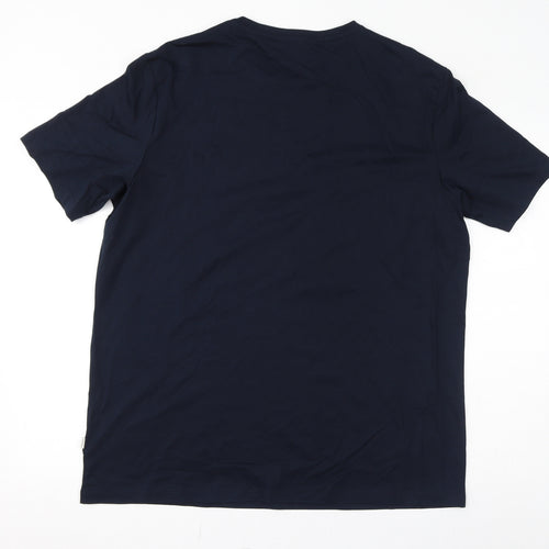 Autograph Mens Blue Cotton T-Shirt Size XL Round Neck