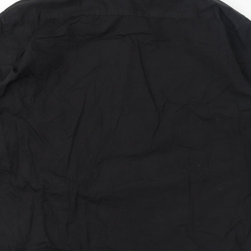 NEXT Mens Black Cotton Button-Up Size M Collared Button