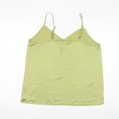 Marks and Spencer Womens Green Polyester Basic Tank Size 14 V-Neck