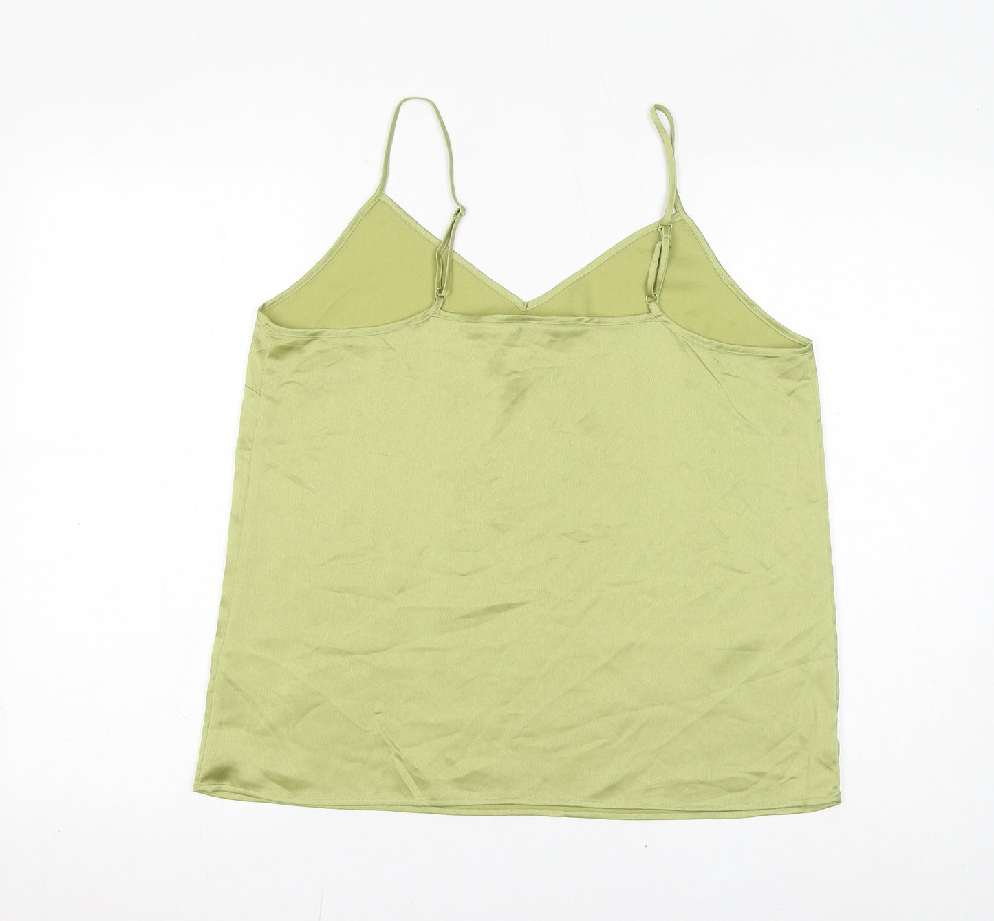 Marks and Spencer Womens Green Polyester Basic Tank Size 14 V-Neck