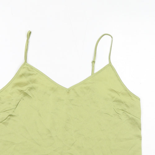 Marks and Spencer Womens Green Polyester Basic Tank Size 14 V-Neck