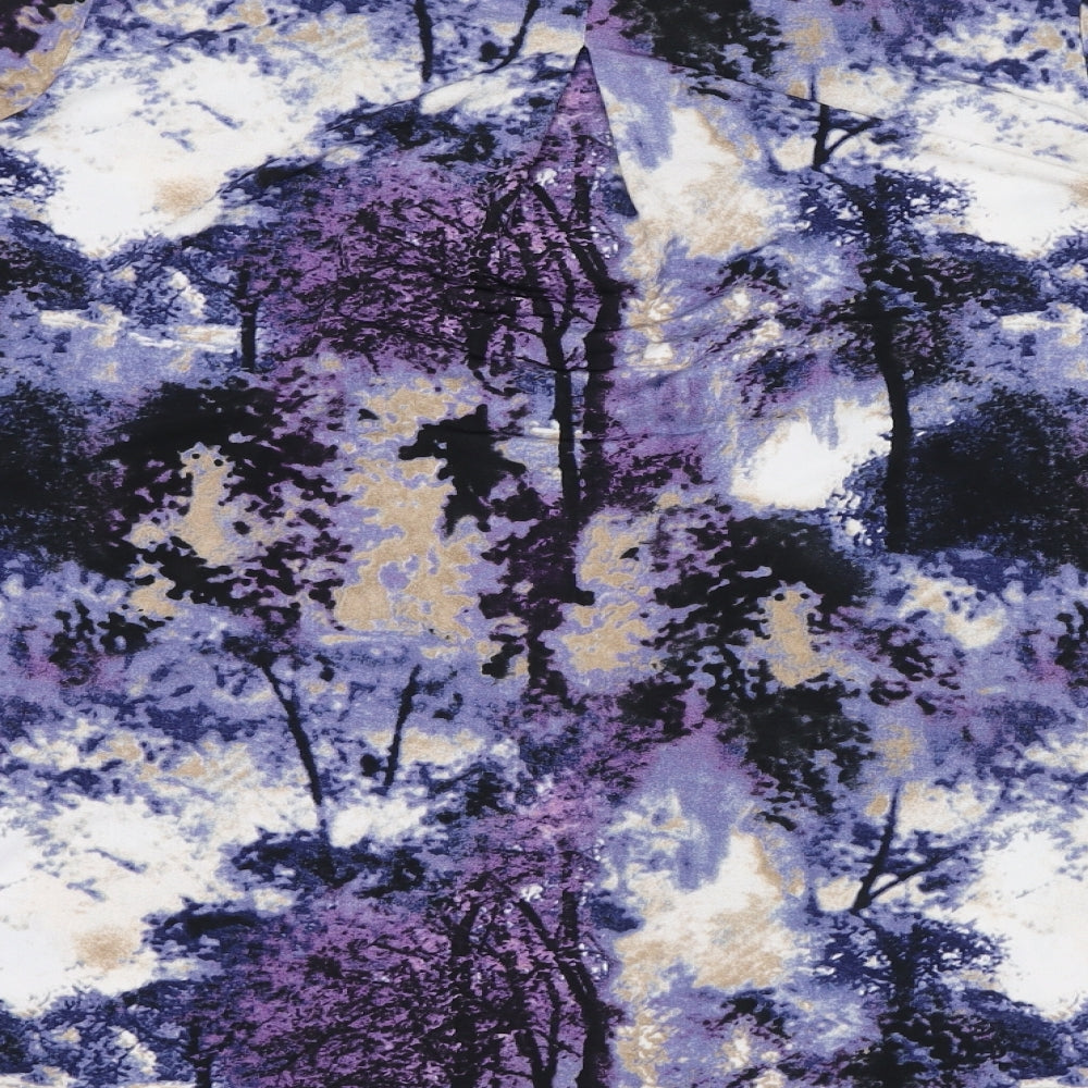 Together Womens Blue Geometric Polyester Basic T-Shirt Size L Round Neck - Sequins, Beads