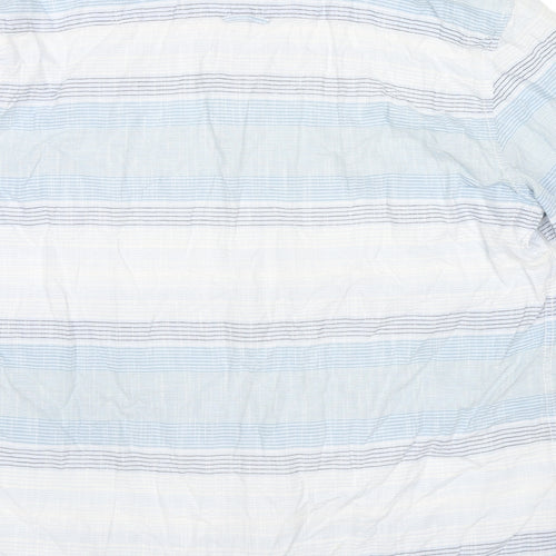 Sandstone Mens Blue Striped Cotton Button-Up Size M Collared Button