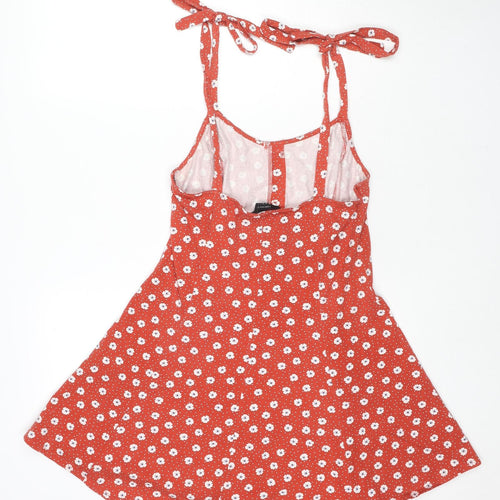 FOREVER 21 Womens Red Polka Dot Cotton Tank Dress Size L Round Neck Pullover - Flowers
