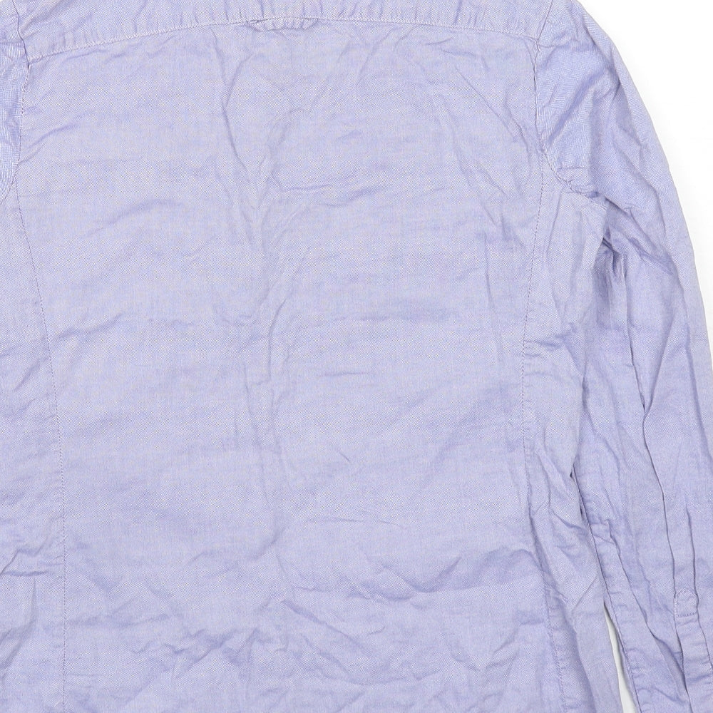 Banana Republic Mens Blue Cotton Button-Up Size S Collared Button