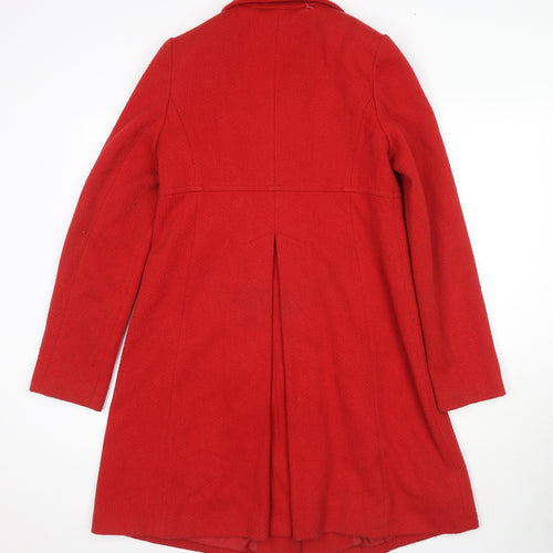 Dorothy Perkins Womens Red Overcoat Coat Size 8 Button