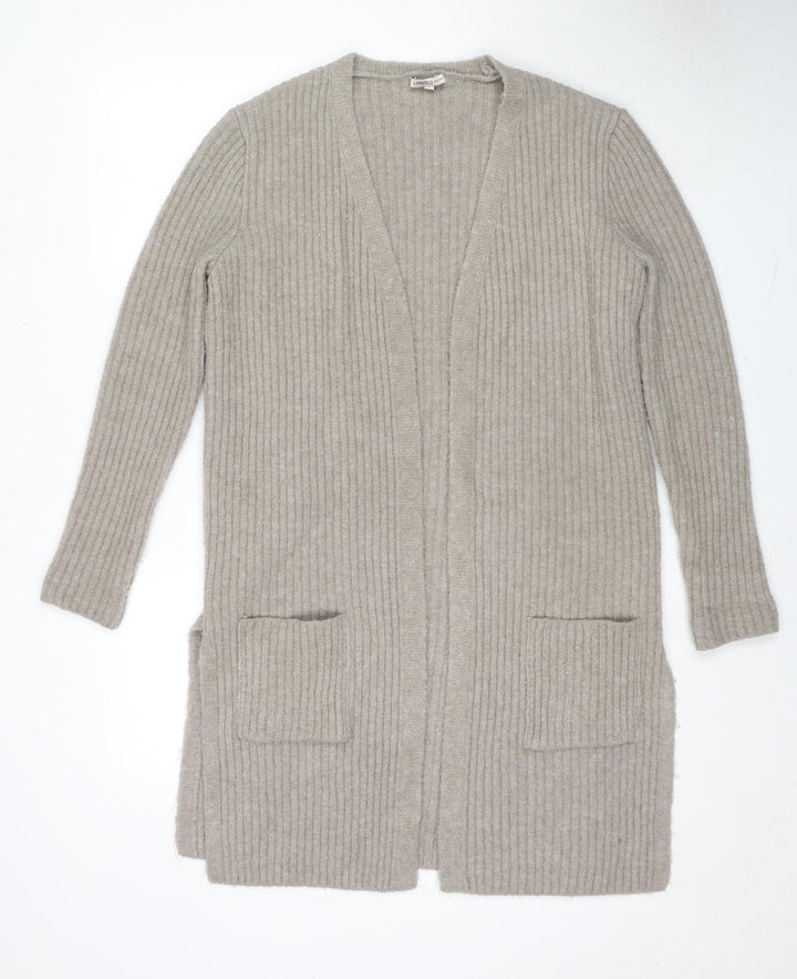 Marks and Spencer Womens Beige V-Neck Acrylic Cardigan Jumper Size 10