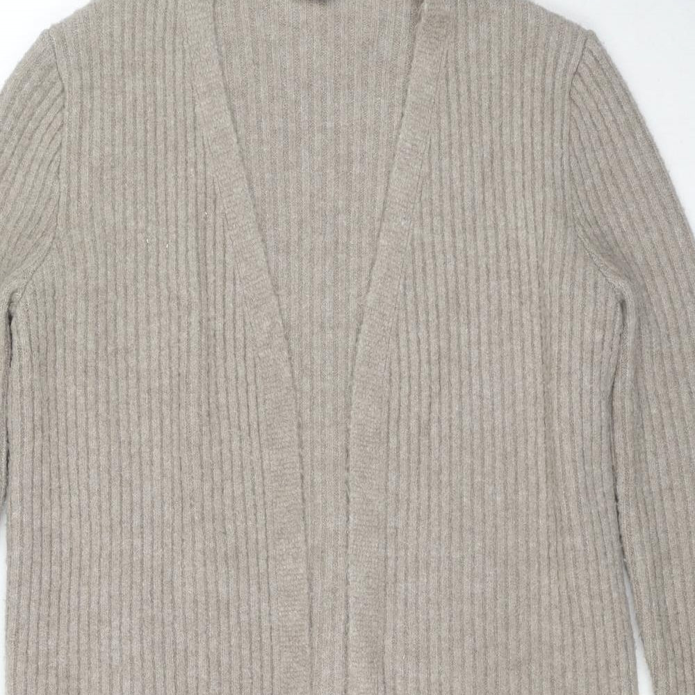 Marks and Spencer Womens Beige V-Neck Acrylic Cardigan Jumper Size 10