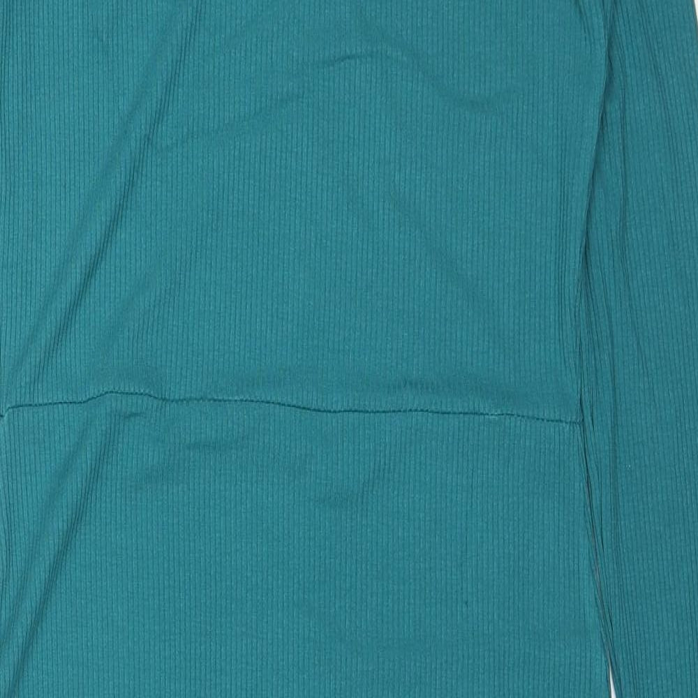 Et Vous Womens Blue Viscose Jumper Dress Size 12 Square Neck Pullover