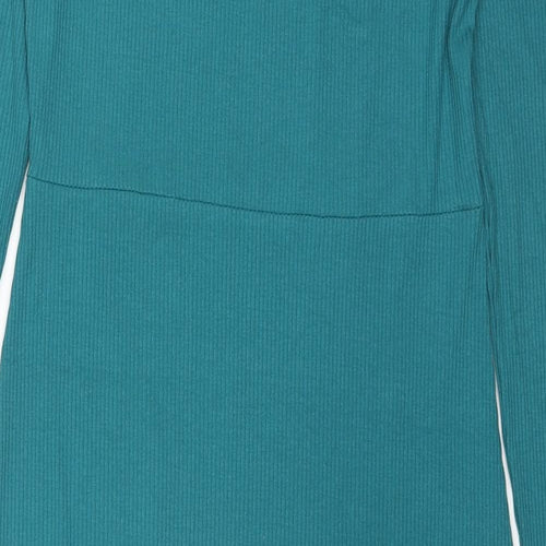Et Vous Womens Blue Viscose Jumper Dress Size 12 Square Neck Pullover