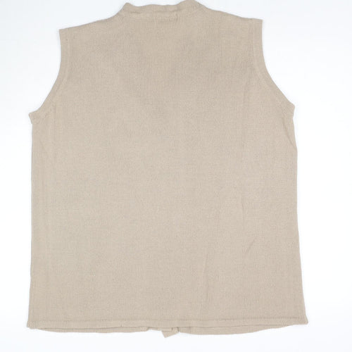 Classics Womens Beige V-Neck Acrylic Vest Jumper Size 20 - Size 20-22