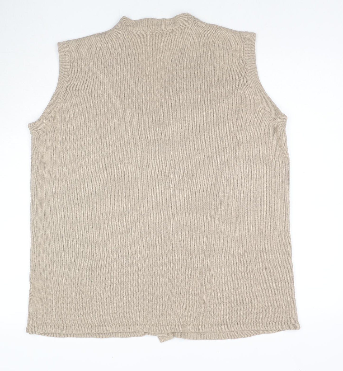 Classics Womens Beige V-Neck Acrylic Vest Jumper Size 20 - Size 20-22