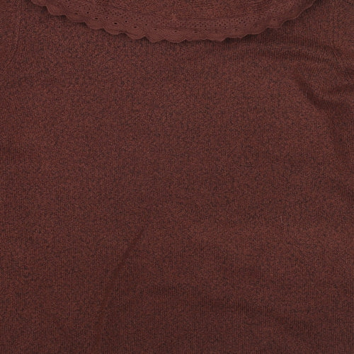 NEXT Womens Brown Collared Polyester Pullover Jumper Size XL