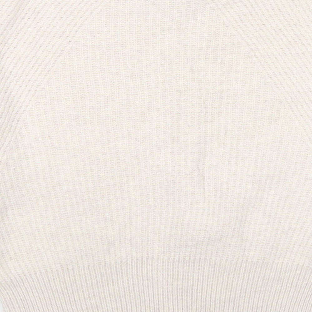 John Lewis Womens Beige Round Neck Wool Pullover Jumper Size 12