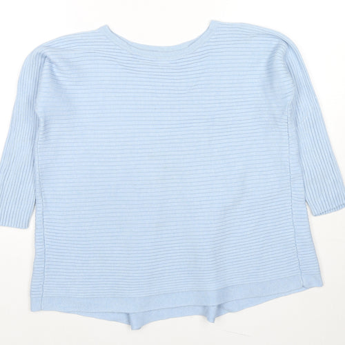 Phase Eight Womens Blue Round Neck Viscose Pullover Jumper Size S