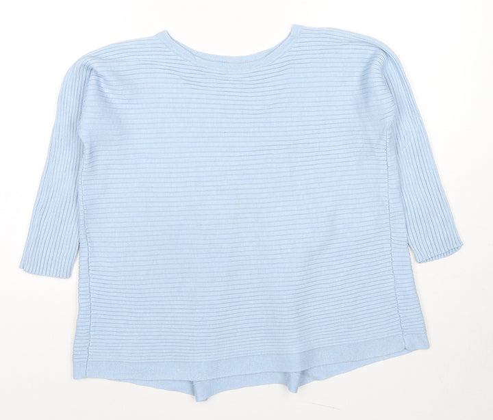 Phase Eight Womens Blue Round Neck Viscose Pullover Jumper Size S
