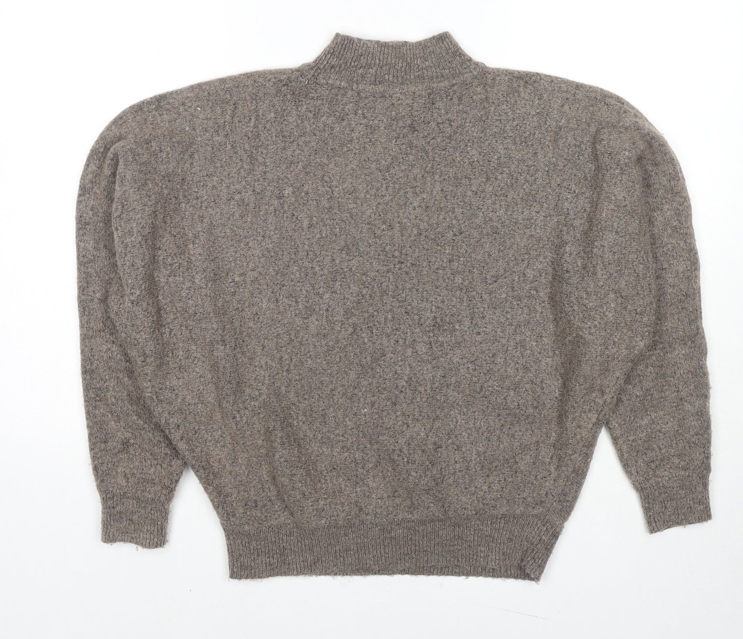 Selection Womens Brown Mock Neck Acrylic Pullover Jumper Size M