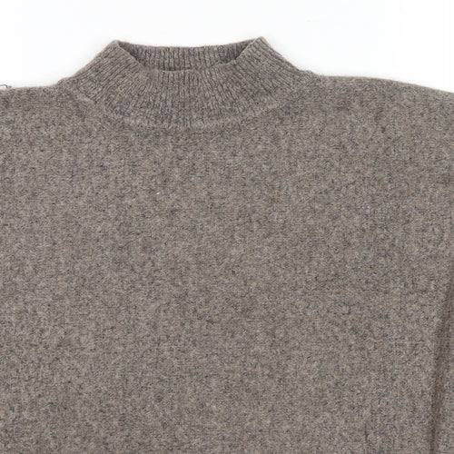 Selection Womens Brown Mock Neck Acrylic Pullover Jumper Size M
