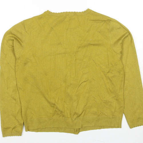 M&Co Womens Green Round Neck Viscose Cardigan Jumper Size 18