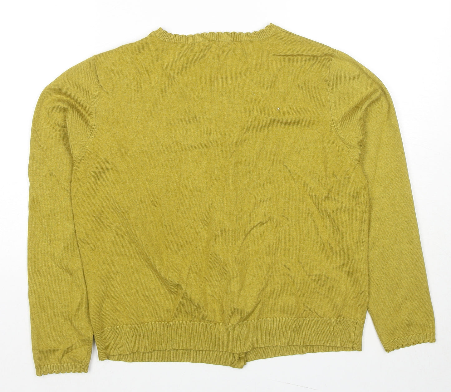 M&Co Womens Green Round Neck Viscose Cardigan Jumper Size 18