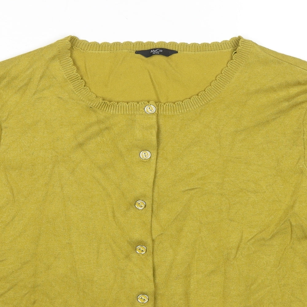 M&Co Womens Green Round Neck Viscose Cardigan Jumper Size 18