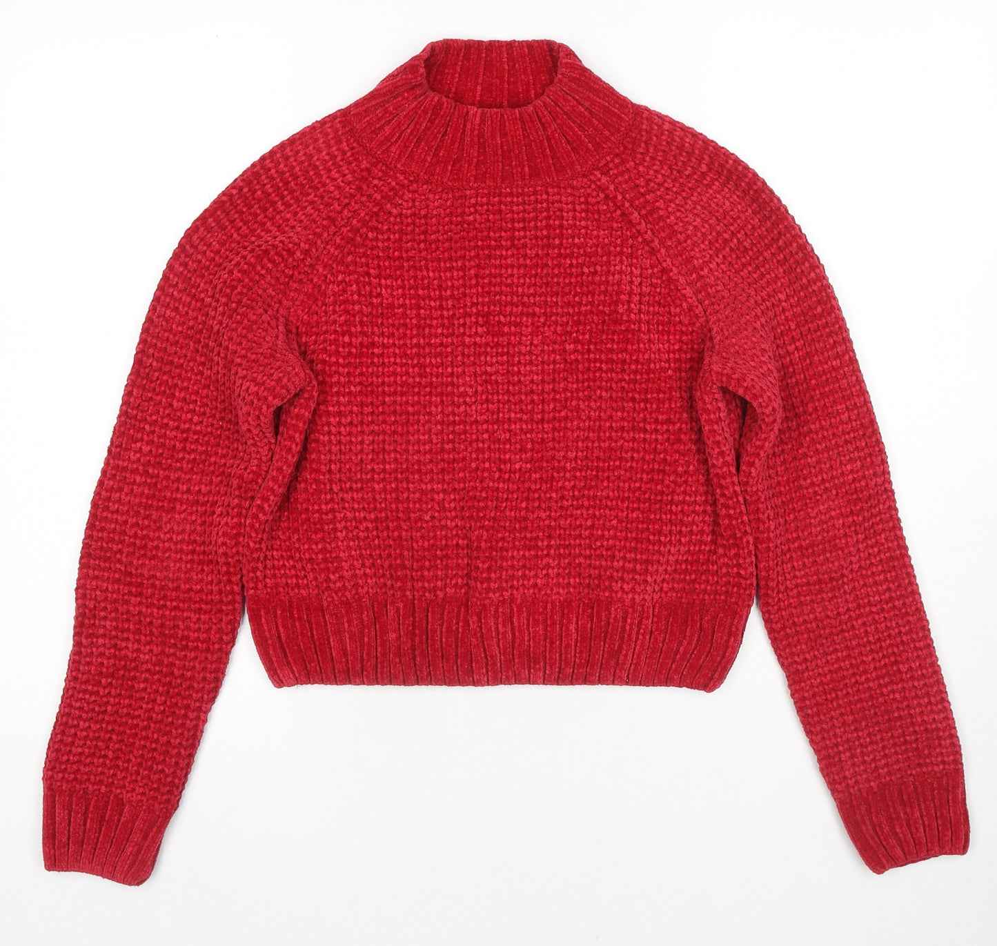 Divided by H&M Womens Red Round Neck Polyester Pullover Jumper Size XS