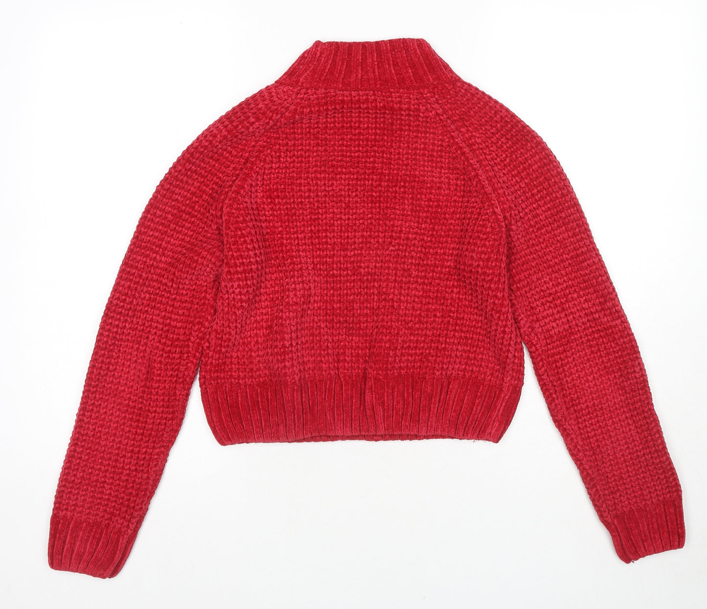 Divided by H&M Womens Red Round Neck Polyester Pullover Jumper Size XS