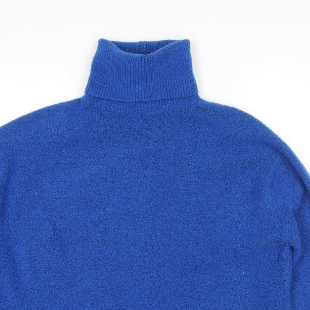 Zara Womens Blue Roll Neck Acrylic Pullover Jumper Size S