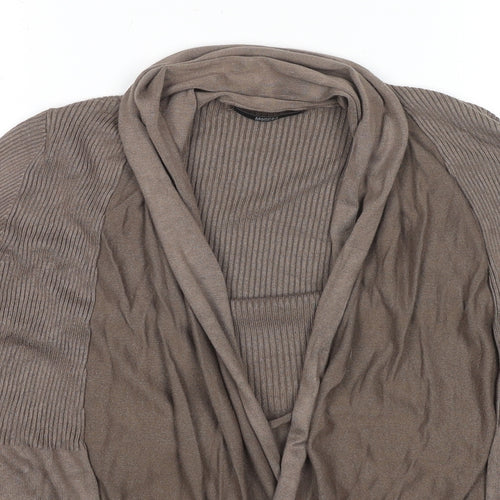 Marks and Spencer Womens Brown V-Neck Viscose Cardigan Jumper Size 14
