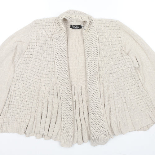 Remel London Womens Beige V-Neck Cotton Cardigan Jumper Size M - Size M/L